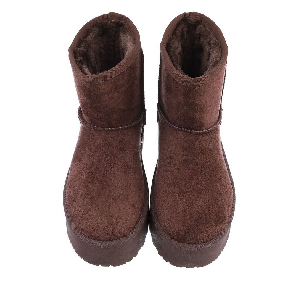 Ital-Design Bequemer Schaftschuh für Damen – stilvoll und warm Snowboots (84456534) Flach Plateaustiefeletten in Braun Bild 4