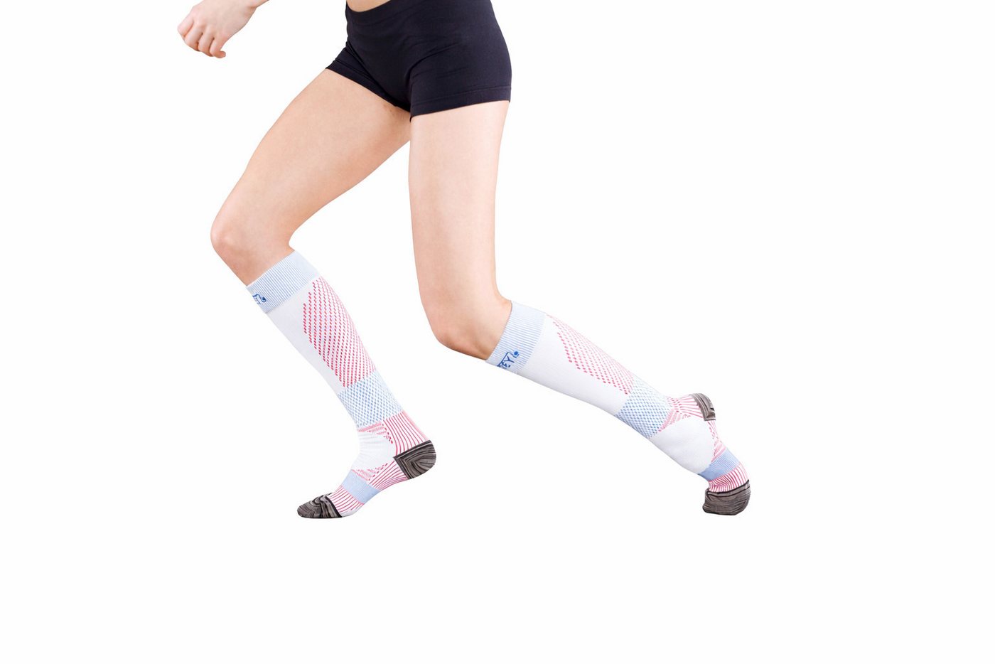 Lorey Medtec Laufsocken Damen Sport Kompressionsstrümpfe weiß 15–20 mmHg, Kniestrümpfe Bild 2