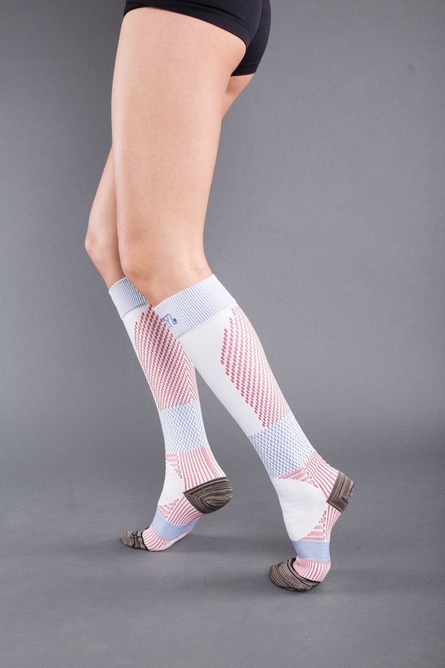 Lorey Medtec Laufsocken Damen Sport Kompressionsstrümpfe weiß 15–20 mmHg, Kniestrümpfe Bild 3