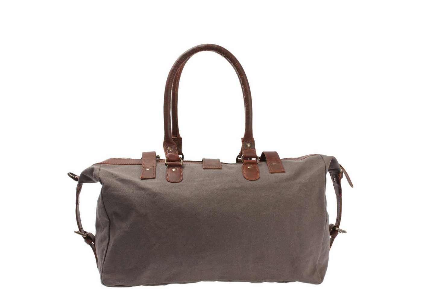 LECONI Weekender klein Handgepäck Damen Herren Leder Canvas LE2008, Canvas & Leder – Innenfach mit Zipper – 45×30×20 cm