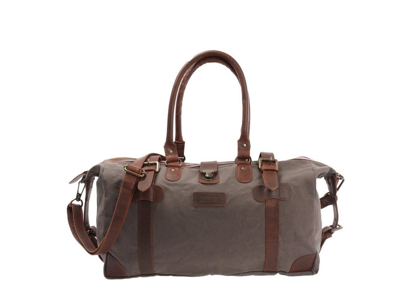 LECONI Weekender klein Handgepäck Damen Herren Leder Canvas LE2008, Canvas & Leder – Innenfach mit Zipper – 45×30×20 cm Bild 3