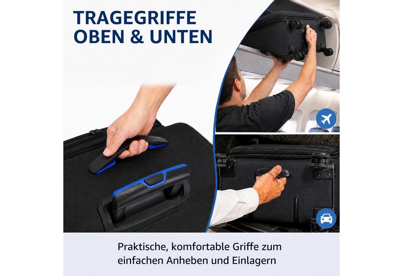 Verage Koffer Erweiterbar Weichschalenkoffer Breeze, Stoffkoffer mit, 4 Rollen,Volumenerweiterung,TSA-Zahlenschloss, Handgepäckkoffer S/M/L/Set Bild 2