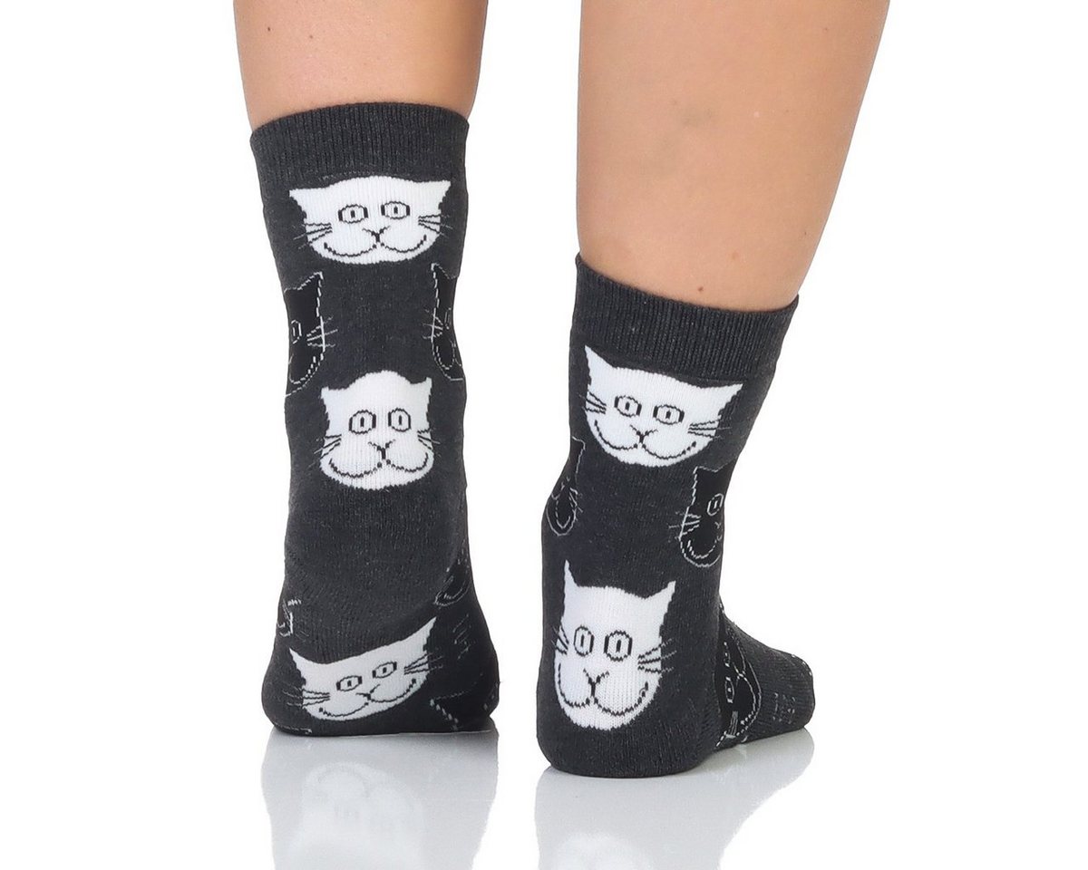 Sockenhimmel Thermosocken Damen Wintersocken Katzen Design warme Socken & Strümpfe 2fädig Vollfrotteefuß