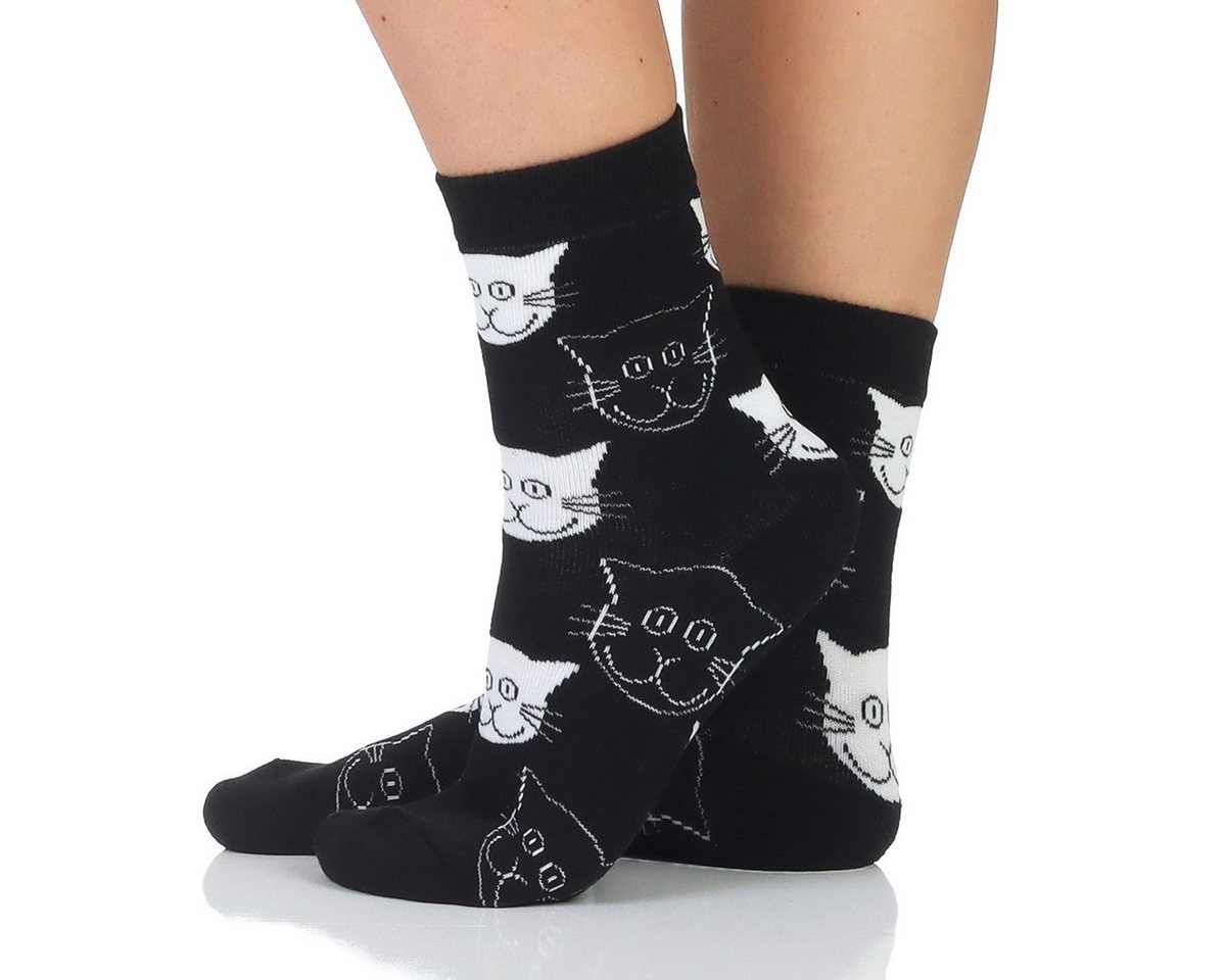 Sockenhimmel Thermosocken Damen Wintersocken Katzen Design warme Socken & Strümpfe 2fädig Vollfrotteefuß Bild 4