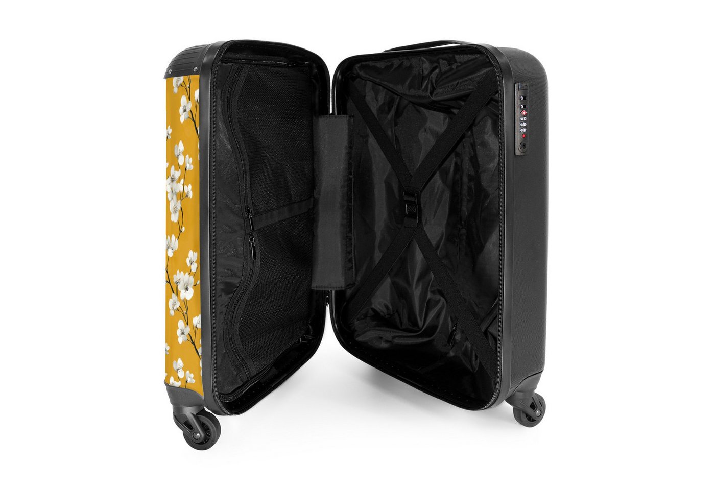 NoBoringSuitcases.com© Hartschalen-Trolley Blütenzweig - Aquarell - Gelb 55x35x20cm, Handgepäck Koffer & Trolleys, Luggage, Reisekoffer Frauen Bild 4