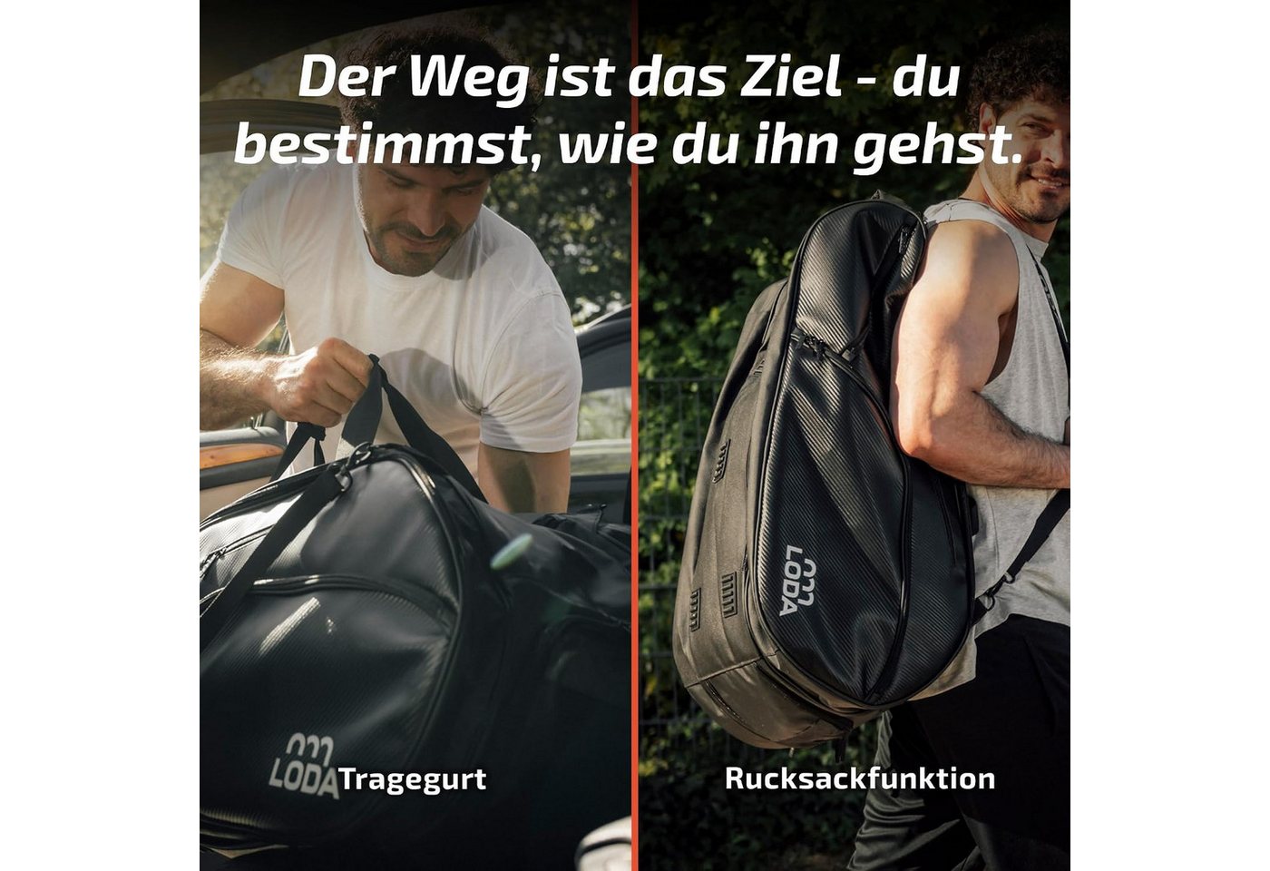 LODA sports Tennistasche Racket Pro (92L) - Tennistasche mit Platz für bis zu 6 Schläger, 75cm (L) x 35cm (B) x 35cm (H), 92 Liter Volumen Bild 2
