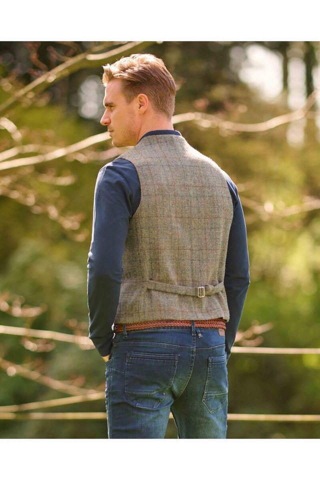 Wellington of Bilmore Funktionsweste Harris Tweed Wales walnut chck