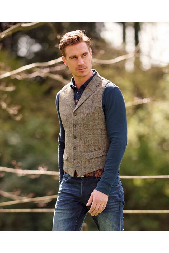 Wellington of Bilmore Funktionsweste Harris Tweed Wales walnut chck Bild 2