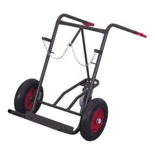 VARIOfit Stahlflaschenkarre 2 Flaschen 40 - 50 L RAL 7016