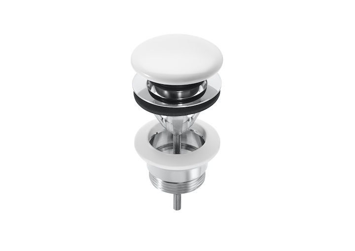 Universal-klick-klack-stecker Mit Keramikabdeckung, 65 Mm, Weiß Glänzend