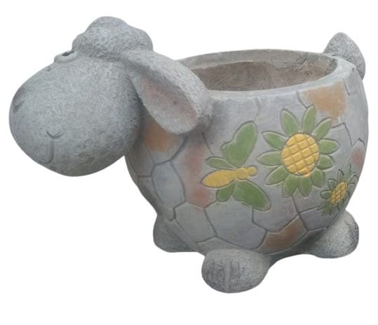 Trendline Dekofigur Pflanztopf Hund Aus Magnesia Grau/bunt Maße: 33,5x23x21cm