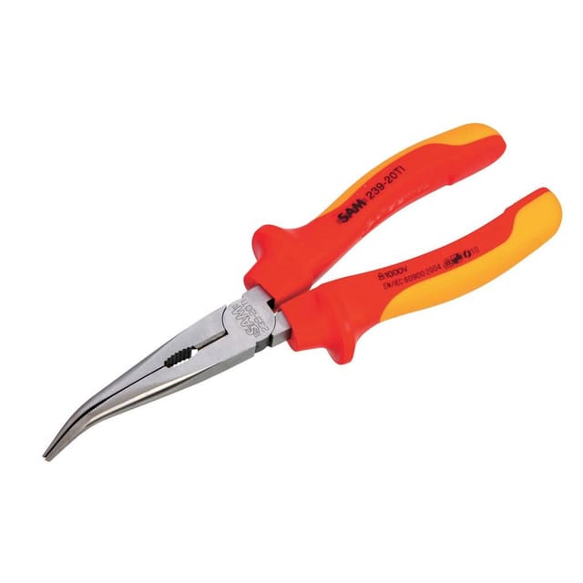 Zange Mit Halbrundem Schnabel Und Isoliertem Winkel 160 Mm Sam Outillage - 23916ti