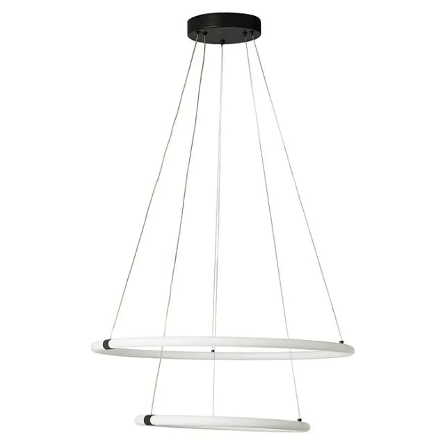 Revolve 2-flammige Led-ring-pendelleuchte, Mattschwarz 3000k - Searchlight
