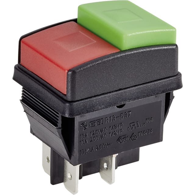 1587859 Tc-r13-537a B/r/g Drucktaster 250 V/ac 10 A 2 X Aus/ein Rastend 1 St. - Tru Components