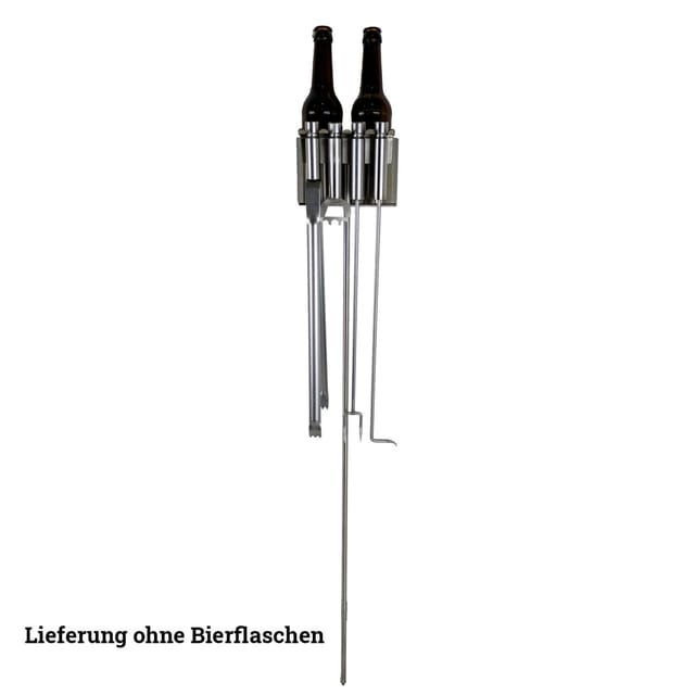 Schneider Grill - Besteckhalter Aus Edelstahl Für Grillbesteck Mit 2 Stubbihaltern Inkl. Grillbesteck