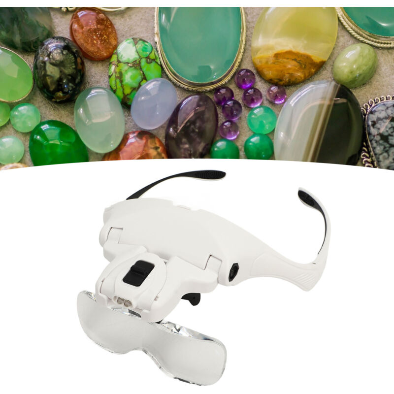 Amxcnoy Led-licht-stirnband, Vergrößerungsvisier Mit Licht, 5 Abnehmbare Linsen, Kopfbefestigungslupe, Freihandlupe