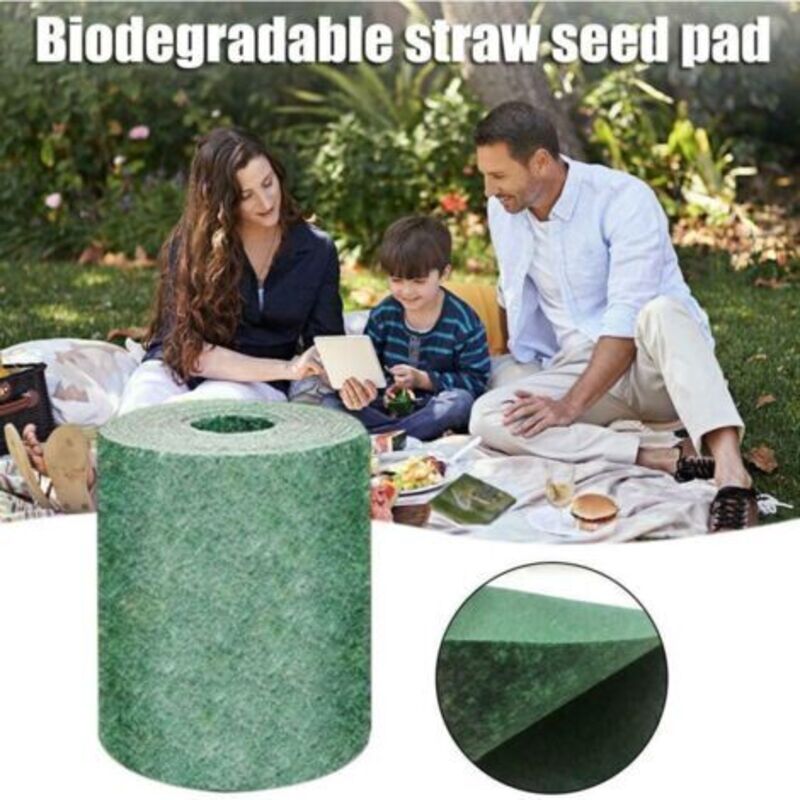 Amxcnoy 20x300cm Biologisch Abbaubare Grassamenmatte Gartenarbeit Picknick Rasen Pflanzmatte Wachstumslösung..