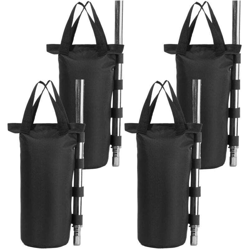 Amxcnoy Set Mit 4 Robusten, Doppelt Genähten Ballastsäcken - Beingewichte Für Pop-up-markisen, Zelte, Beschwerte Füße, Sandsäcke, Outdoor-taschen Schwarz (rund, 15 X 49 Cm, Schwarz).