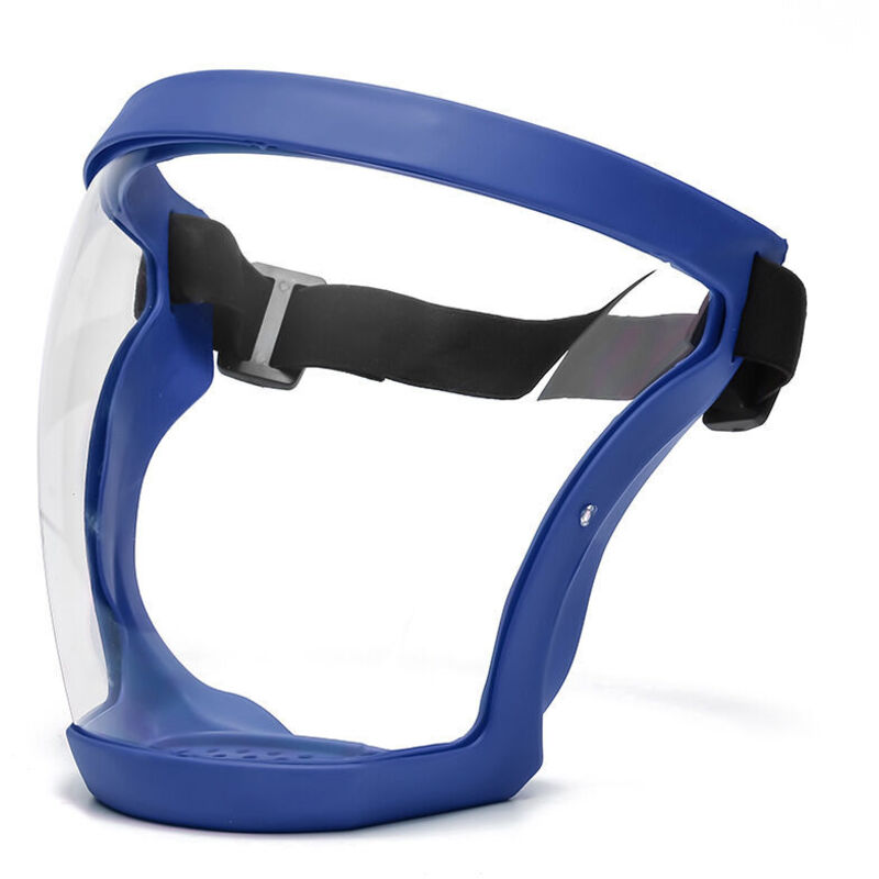 Amxcnoy 1-teilige Vollgesichtsmaske – Blau, Mit Rahmen, Beschlagfrei, Staubabweisend, Ultraklare Vollgesichtsmaske, Hygienisch, Tröpfchenabweisend, Schutzbrille