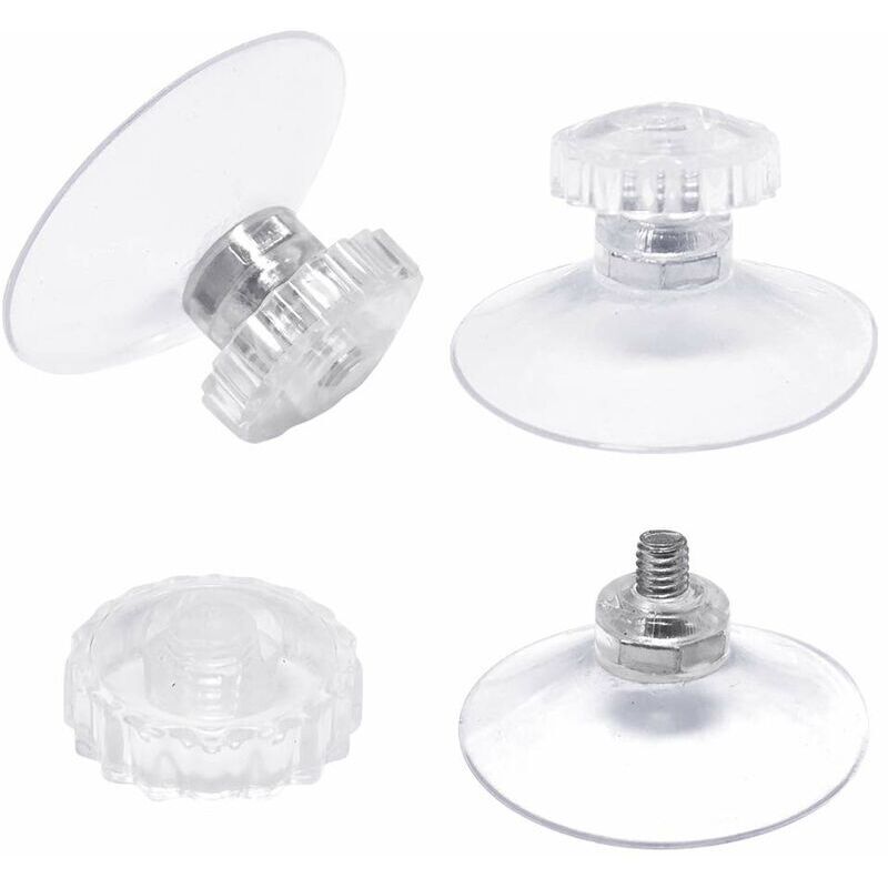Amxcnoy 30er-pack Saugnäpfe Mit Gewinde Und Rändelmuttern Ø 45 Mm, Transparent, Für Auto, Camping, Fenster, Sonnenschutz...