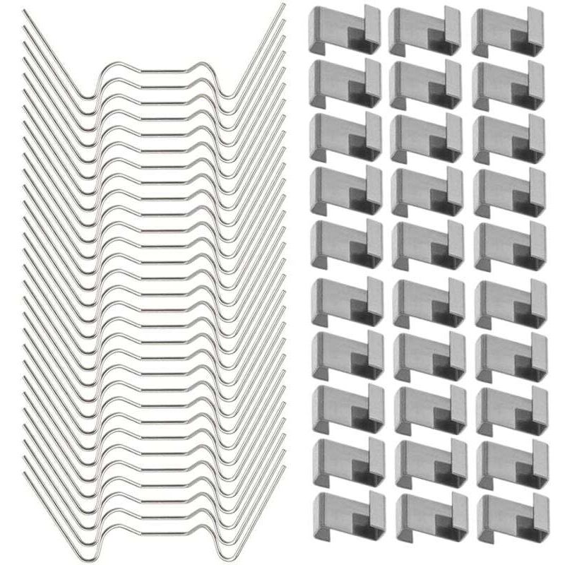 Amxcnoy 120 Stück Edelstahl-befestigungsclips Für Gewächshausglasverglasung (mit 60 W-drahtclips Für Gewächshausverglasung Und 60 Z-überlappungsclips Für Gewächshausverglasung).