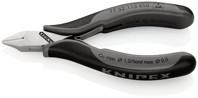 Knipex - 77 52 115 Esd Elektronik-seitenschneider Esd M. 115 Mm