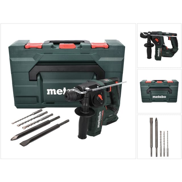 Metabo - Bh 18 Ltx Bl 16 Akku Bohrhammer 18 V 1,3 J Sds Plus Brushless + 5 Tlg. Bohrer Und Meißel Set + X - Ohne Akku, Ohne Ladegerät