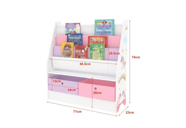 [en.casa] - Kinderregal Neda Einhorn-motiv Weiß/lila/rosa