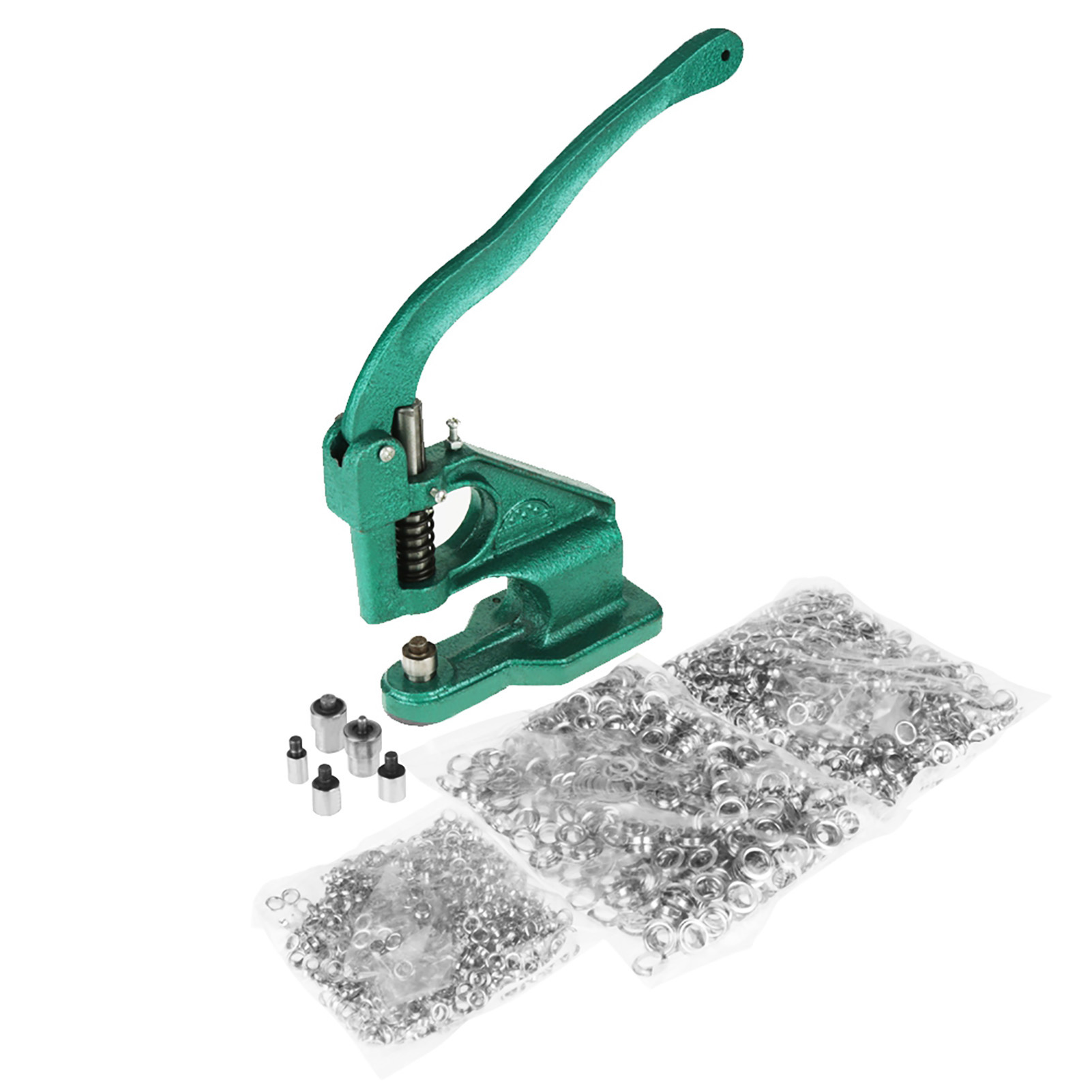 Manuelle Ösenmaschine Mit 3 Matrizen Und 1500 Ösen 6/10/12 Mm - Komplettes Set Zum Befestigen Von Stoff Und Leder.