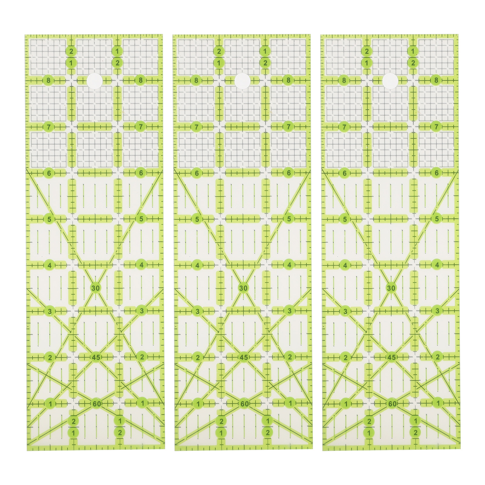 3-teiliges 9-zoll-rechteck-patchworklineal-set, Große Grüne Transparente Acrylführung Für Näh- Und Quiltprojekte