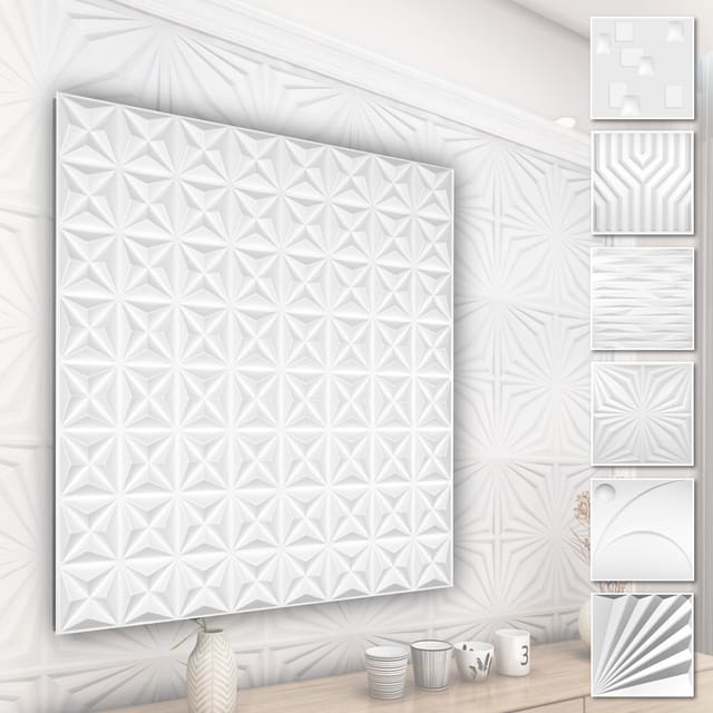 Hexim - 3d Wandpaneele Aus Pvc Kunststoff - Weiße Wandverkleidung Mit 3d Optik - Abstrakte Motive: 5 Qm 20 Platten, Hd003-1