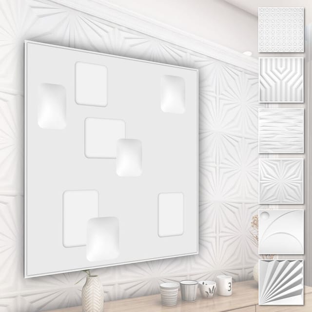 Hexim - 3d Wandpaneele Aus Pvc Kunststoff - Weiße Wandverkleidung Mit 3d Optik - Abstrakte Motive: 5 Qm 20 Platten, Hd009