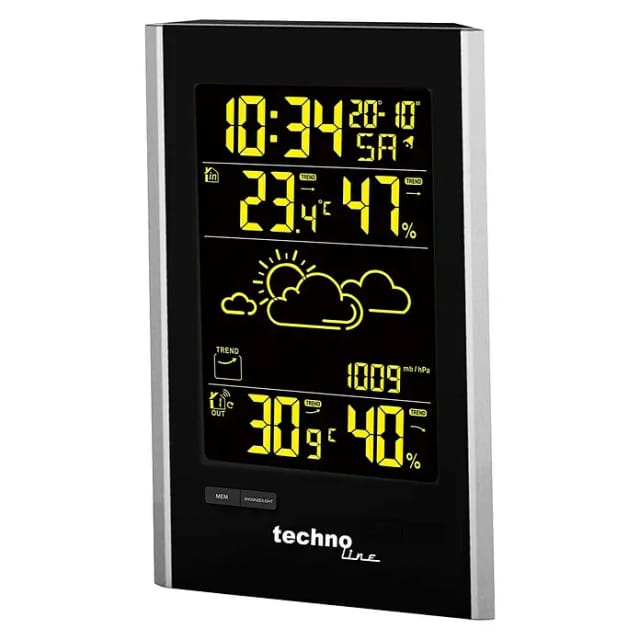 Technoline - Wetterstation Ws 9060 Silber Schwarz Wetterstation