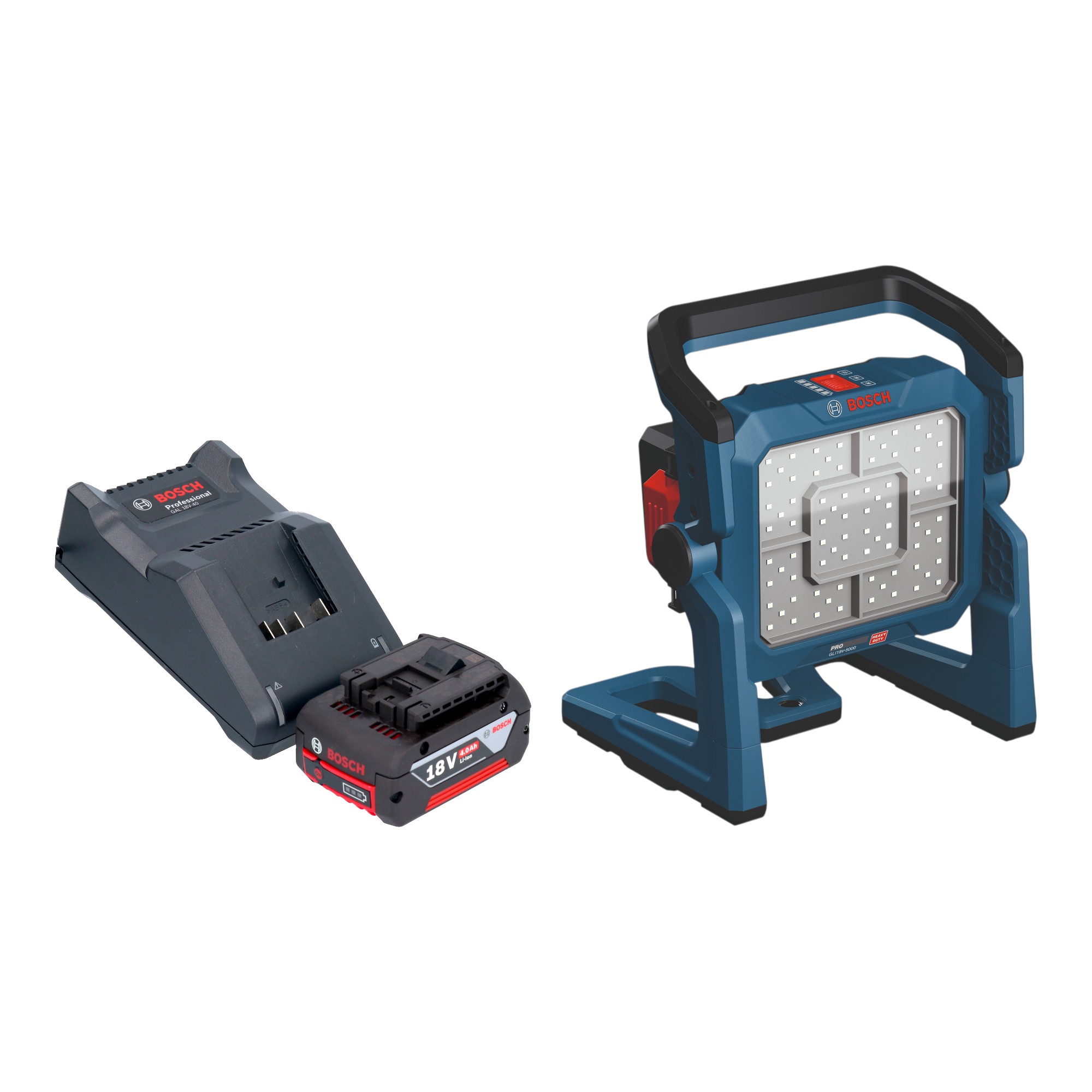Bosch Gli 18v-5000 Akku Bauleuchte 18 V 5000 Lm + 1x Akku 4,0 Ah + Ladegerät