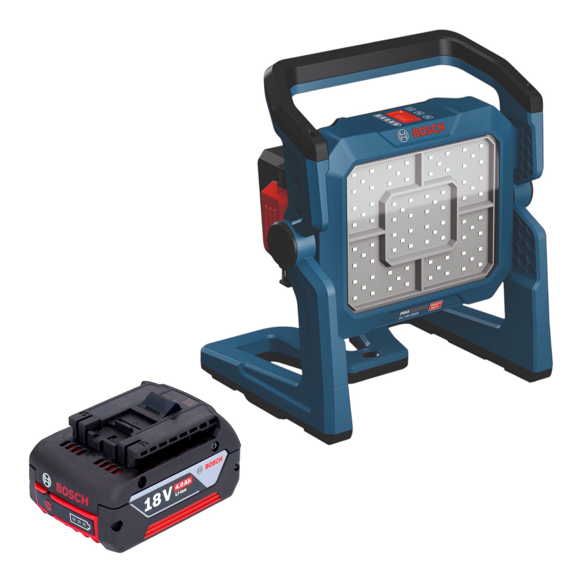 Bosch Gli 18v-5000 Akku Bauleuchte 18 V 5000 Lm + 1x Akku 4,0 Ah - Ohne Ladegerät