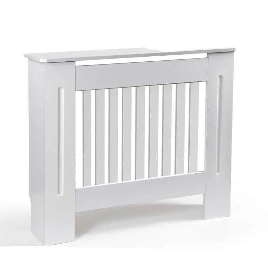 Holz-copritermosifone In Weiß, 112 X 19 X 82 Cm, Elegantes Design Für Heizkörperverkleidung Mit Praktischer Ablagefläche