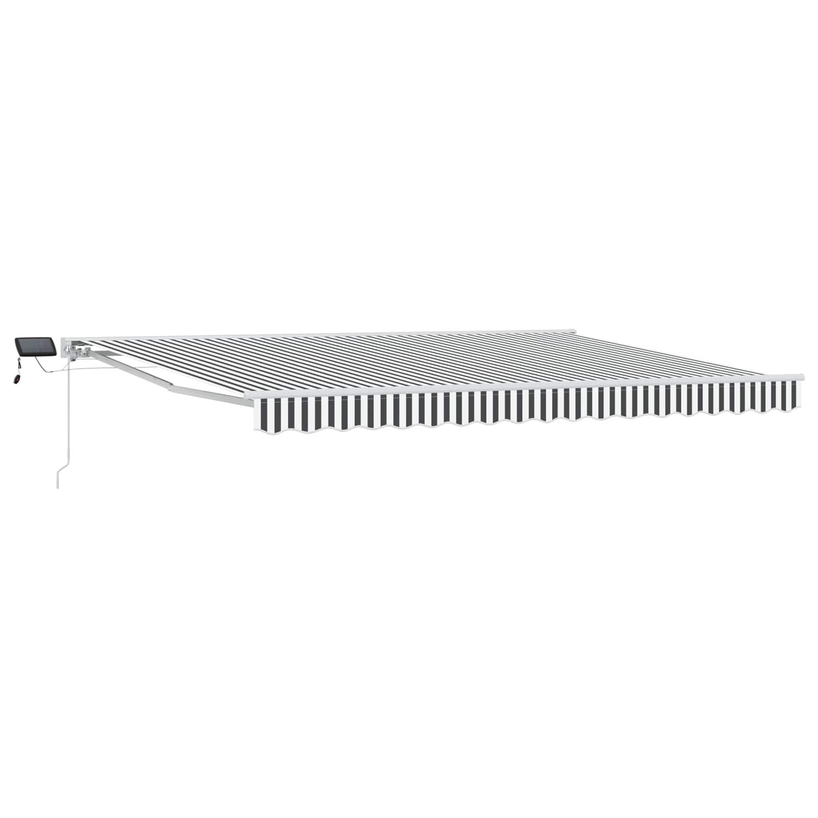 Vidaxl Manual Awning Frame With Leds Anthracite And White 4.5 X 3 M