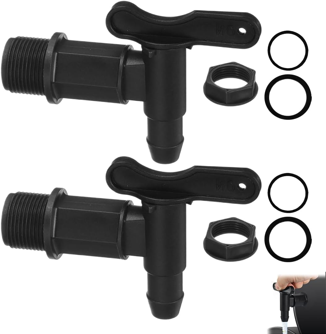 2 Stück Kunststoff-tankhähne Für Regenwassertanks, 3/4"-schlauchadapter, Gießkannenhahn Für Eimer, Ersatzhähne Für Weinzapfanlagen