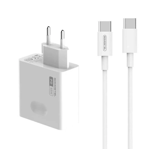 65-w-wandladegerät + Usb-c-auf-usb-c-kabel Somostel Power Deliver Q15 Pd Weiß