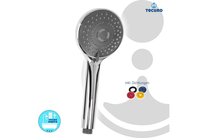 Tecuro - Komfort-handbrause Ø 100 Mm, Mit 3-funktionen Und Antikalknoppen, Verchromt