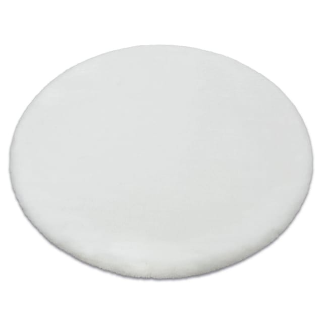 Teppich Bunny Kreis Weiß Imitation Von Kaninchenpelz White Rund 160 Cm