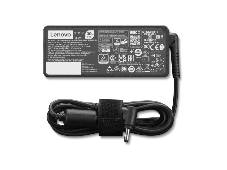 Lenovo 4x21k07722 Netzteil & Spannungsumwandler Drinnen 65 W Schwarz