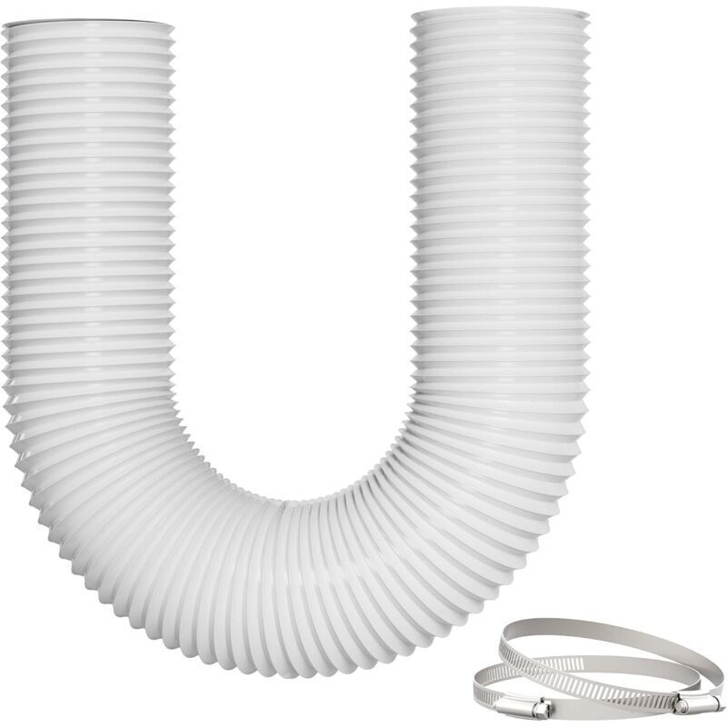 Isolierter Lüftungskanal 100 Mm X 5 M – 5-lagig Verstärkt, Wärme- Und Schalldämmend, Verstellbar, Geruchlos, Mit Klemmen – Weiß