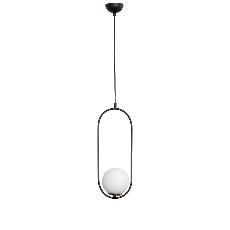 [neuwertig] B-ware Opviq Hängeleuchte Pendelleuchte Mudoni Deckenlampe Schwarz Weiß Glas Metall 731