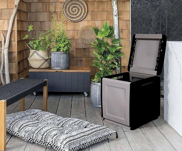 Polypropylen Mehrzweck Behälter Kofferraum, In Voller Länge, 100% Made In Italy, 54x53h57 Cm, Graue Farbe - Dmora