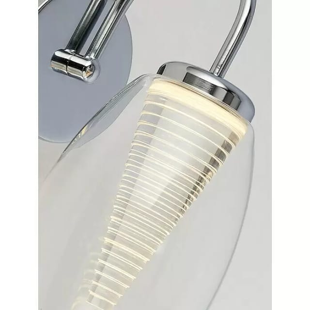 Searchlight - Wandleuchte Led Wandlampe Chrom Glas Schlafzimmerleuchte Flurlampe H 26,5 Cm