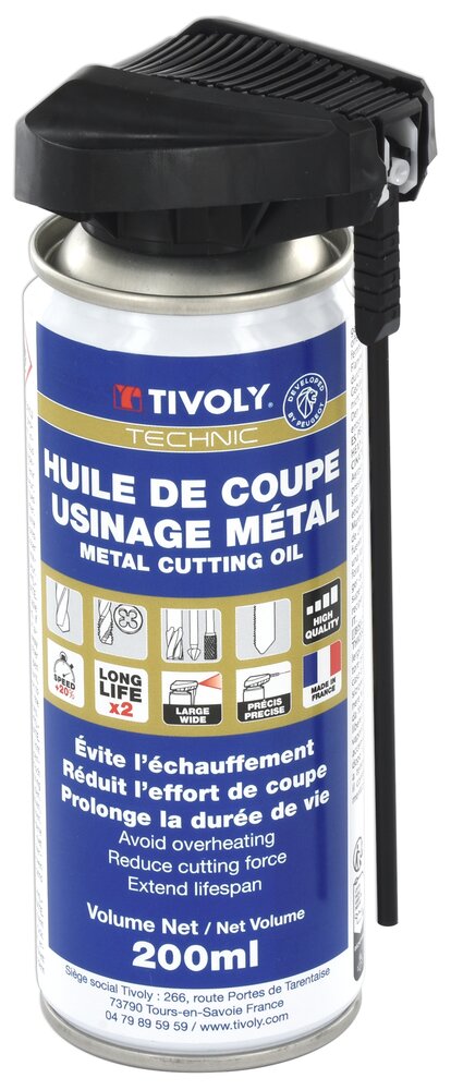 Tivoly - Biologisch Abbaubares Schneidöl-aerosol 200 Ml - Metallbearbeitung - Breite Und Präzise Zerstäubung - Verhindert Ãœberhitzung, Verringert Schnittkräfte Und Verlängert Die Lebensdauer