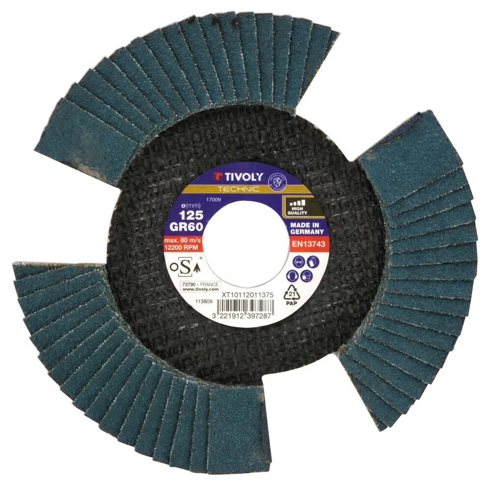 Tivoly - Lamellen-schleifscheibe Zirconium Gelocht Spezial Vision Korn 80 Ø125 Mm Bohrung 22,2 Mm M14