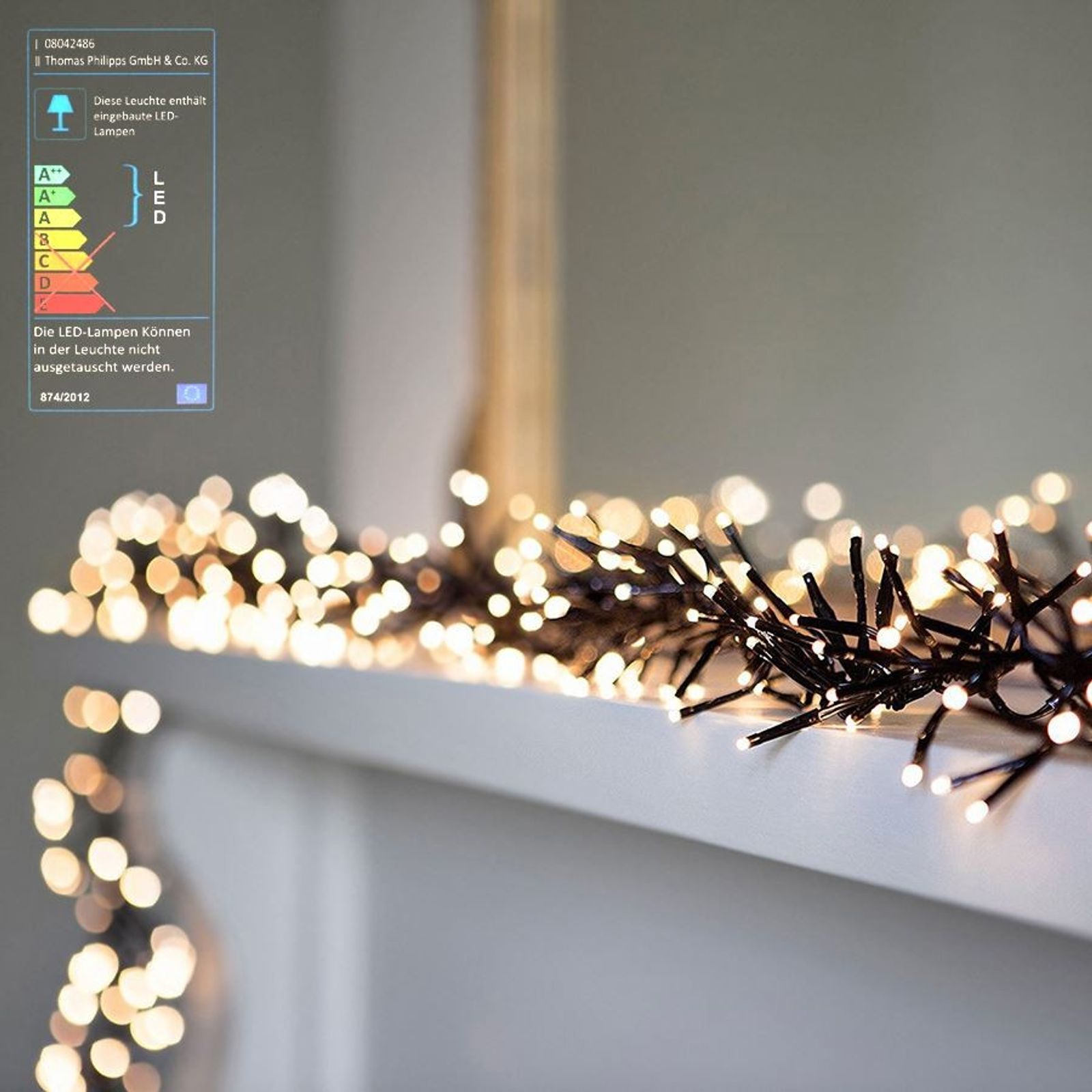 Led-cluster-lichterkette 768 Leds Weihnachtsbeleuchtung Deko Beleuchtung Garten