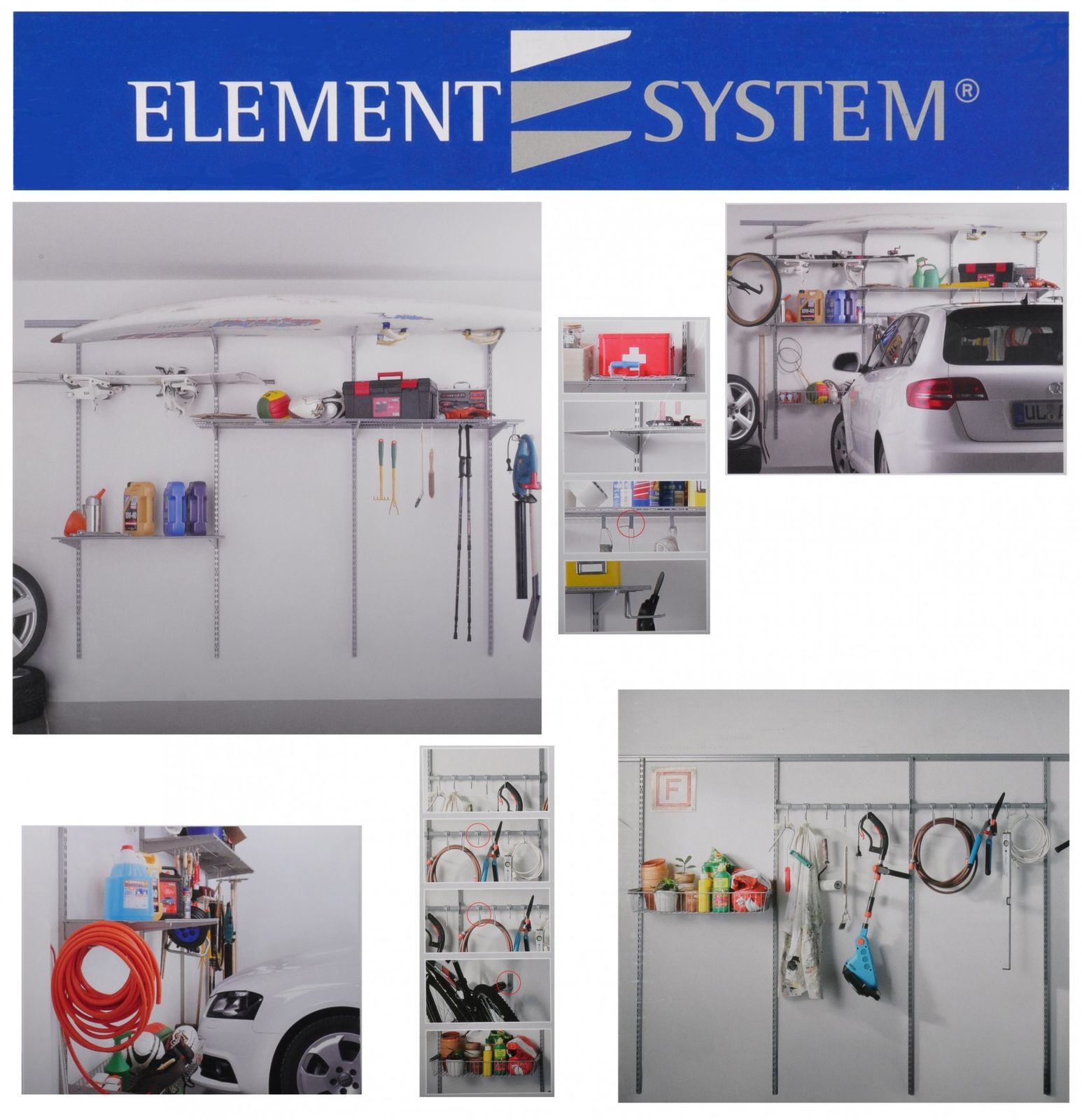 Element System - Regalsystem Für Garage Modular Plus Basic Kit + Storage Set 1 + Storage Set 2